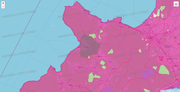 北海道のイオンネットスーパーのエリア地図