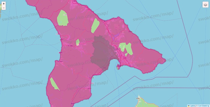 北海道のイオンネットスーパーのエリア地図