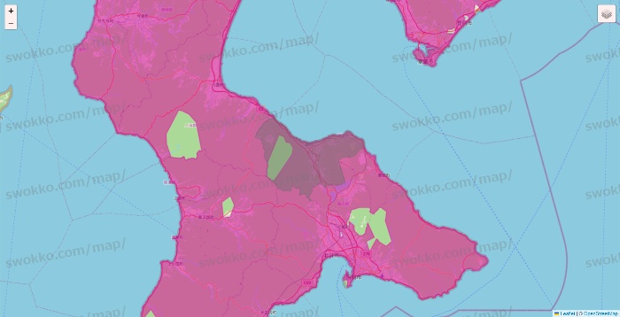 北海道のイオンネットスーパーのエリア地図