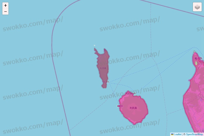 北海道のイオンネットスーパーのエリア地図