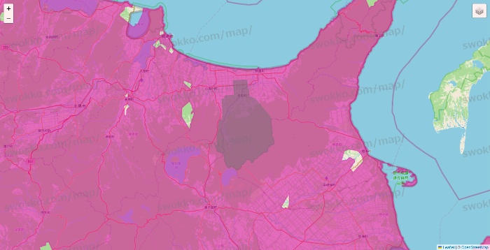 北海道のイオンネットスーパーのエリア地図