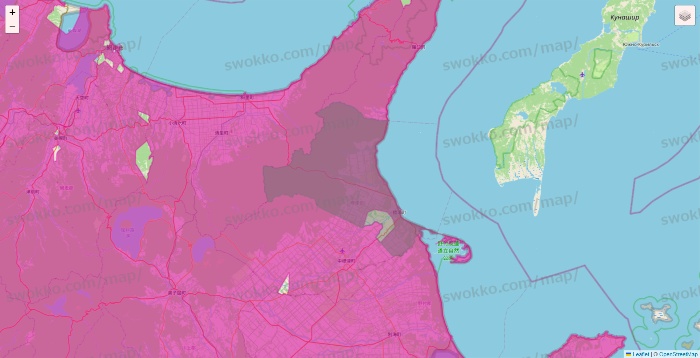 北海道のイオンネットスーパーのエリア地図
