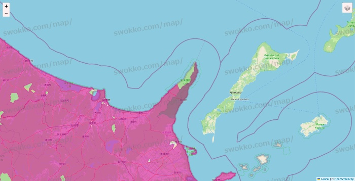 北海道のイオンネットスーパーのエリア地図