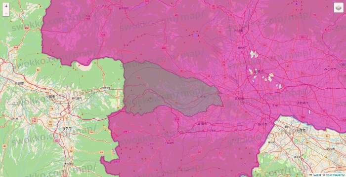 群馬県のイオンネットスーパーのエリア地図