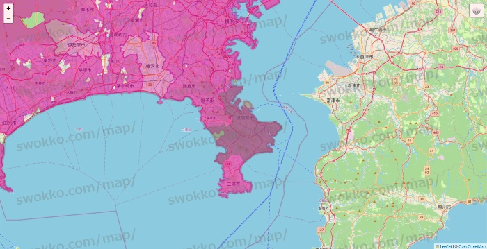 神奈川県のイオンネットスーパーのエリア地図