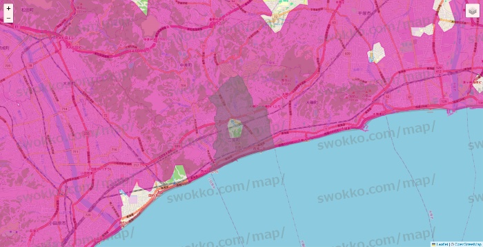 神奈川県のイオンネットスーパーのエリア地図