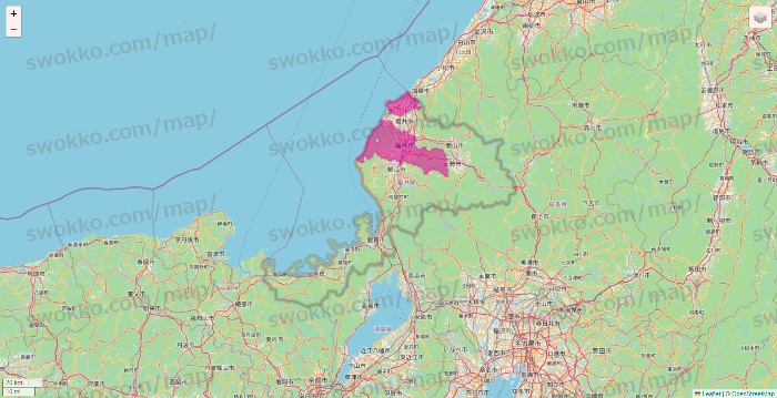 福井県のイオンネットスーパーのエリア地図