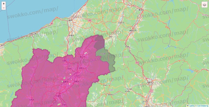長野県のイオンネットスーパーのエリア地図