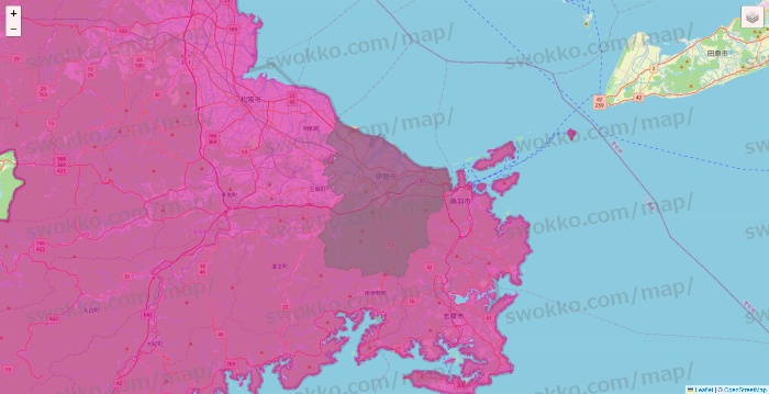 三重県のイオンネットスーパーのエリア地図