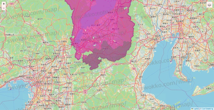 滋賀県のイオンネットスーパーのエリア地図