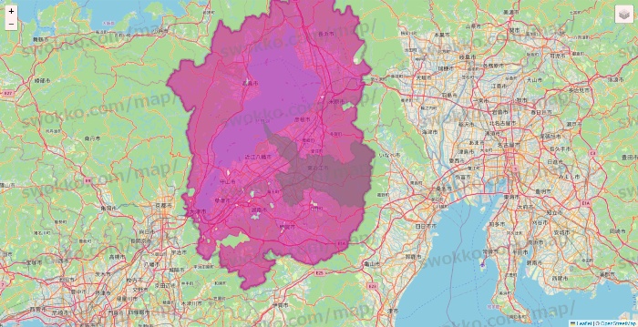 滋賀県のイオンネットスーパーのエリア地図