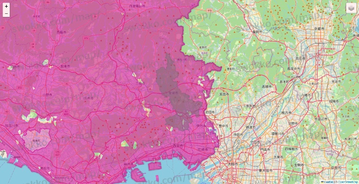 兵庫県のイオンネットスーパーのエリア地図
