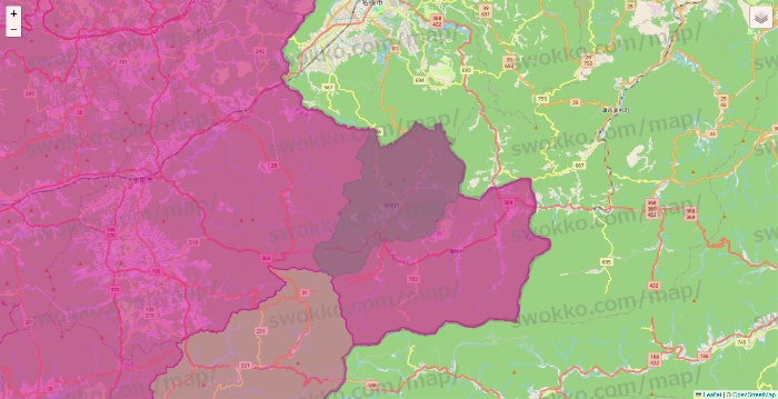 奈良県のイオンネットスーパーのエリア地図