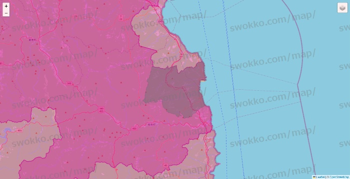 岩手県のイオンネットスーパーのエリア地図