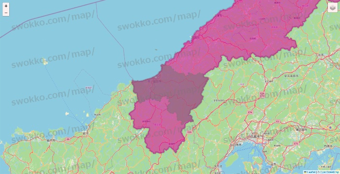 島根県のイオンネットスーパーのエリア地図