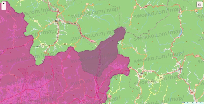 岡山県のイオンネットスーパーのエリア地図