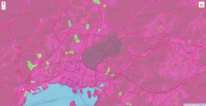 広島県のイオンネットスーパーのエリア地図