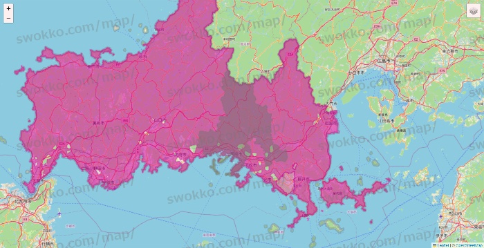 山口県のイオンネットスーパーのエリア地図