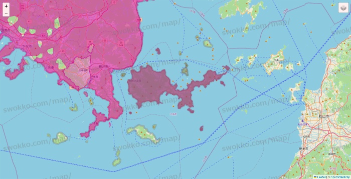 山口県のイオンネットスーパーのエリア地図