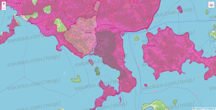 山口県のイオンネットスーパーのエリア地図