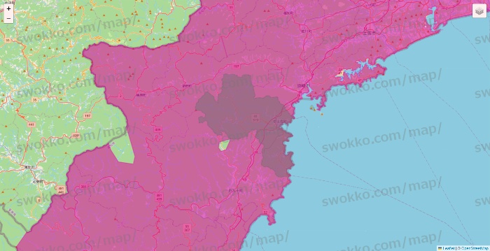 高知県のイオンネットスーパーのエリア地図