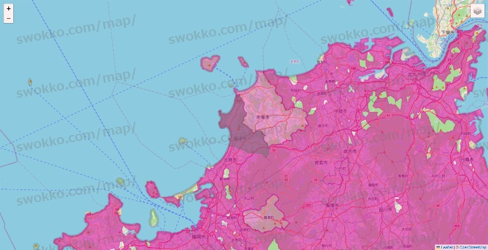 福岡県のイオンネットスーパーのエリア地図