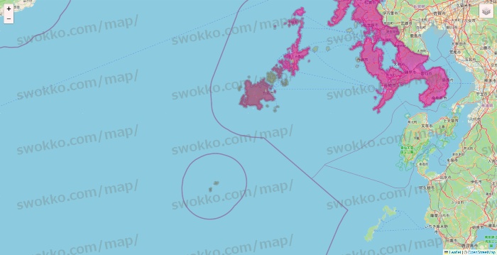 長崎県のイオンネットスーパーのエリア地図