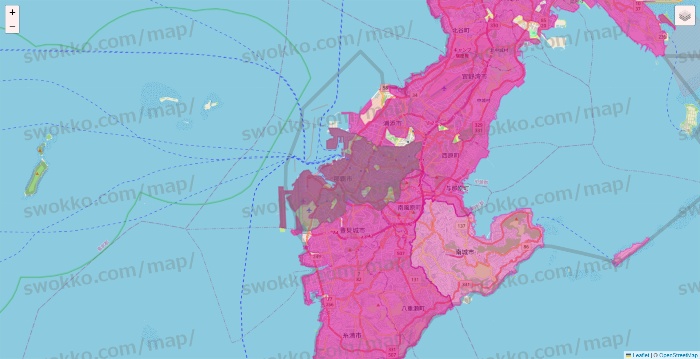 沖縄県のイオンネットスーパーのエリア地図