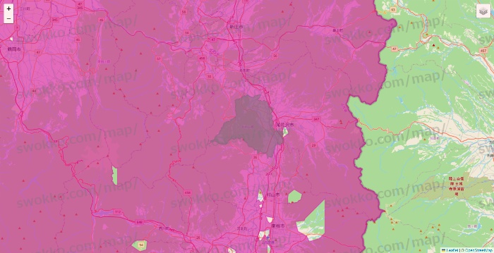山形県のイオンネットスーパーのエリア地図