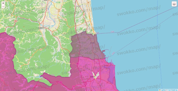 福島県のイオンネットスーパーのエリア地図