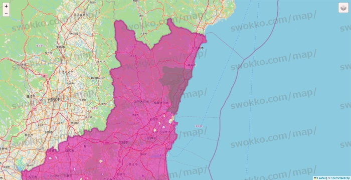 茨城県のイオンネットスーパーのエリア地図