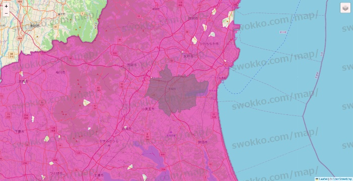 茨城県のイオンネットスーパーのエリア地図
