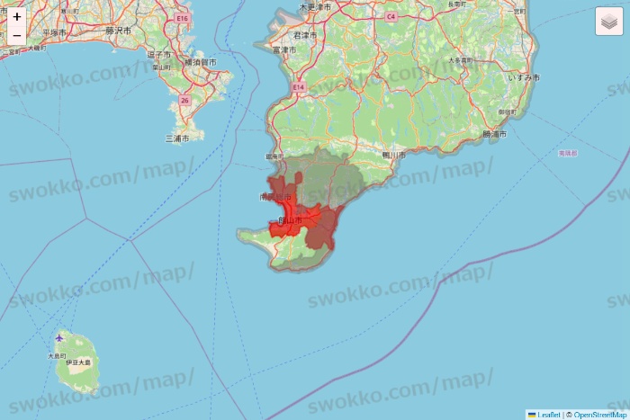 南房総市のBeisia（ベイシア）ネットスーパーのエリア地図