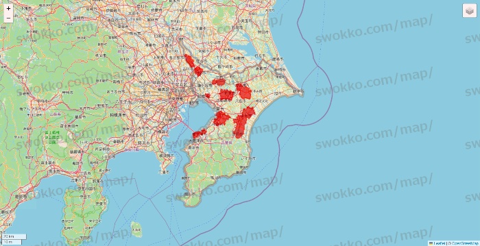千葉県のBeisia（ベイシア）ネットスーパーのエリア地図