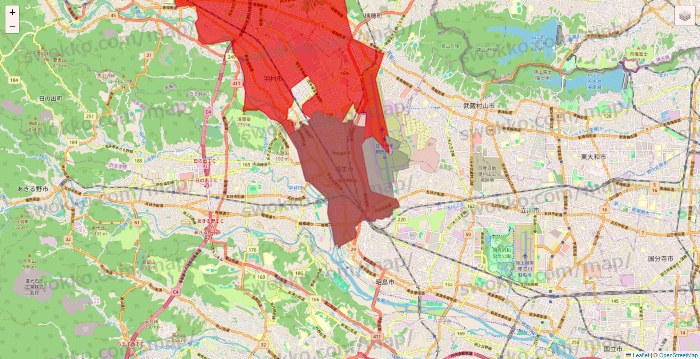 東京都のBeisia（ベイシア）ネットスーパーのエリア地図