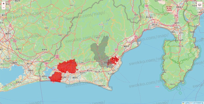 静岡県のBeisia（ベイシア）ネットスーパーのエリア地図