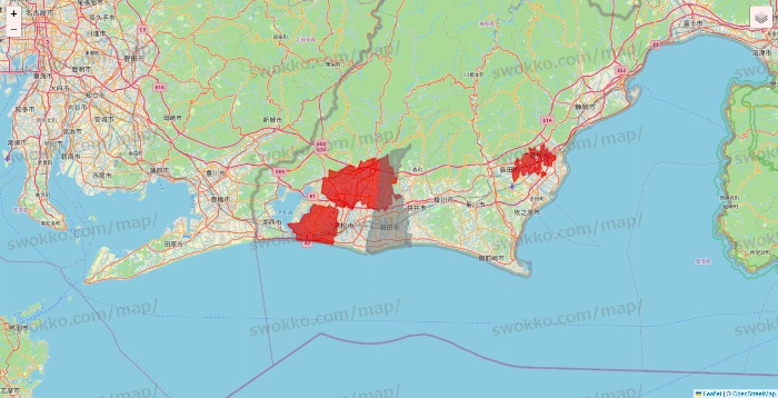 静岡県のBeisia（ベイシア）ネットスーパーのエリア地図
