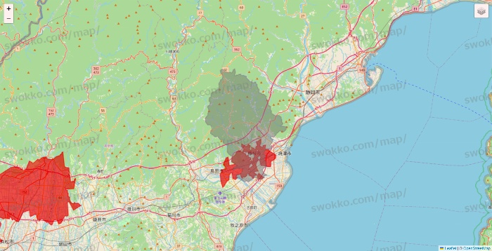 静岡県のBeisia（ベイシア）ネットスーパーのエリア地図
