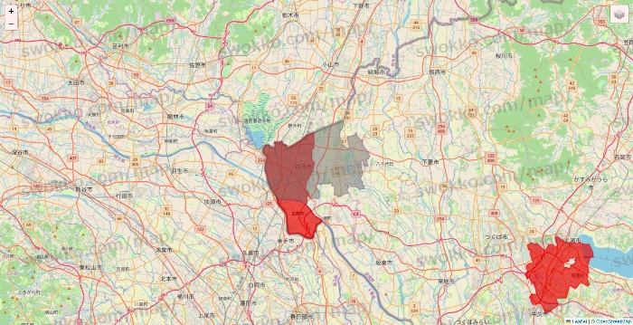 茨城県のBeisia（ベイシア）ネットスーパーのエリア地図