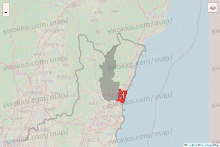 茨城県のBeisia（ベイシア）ネットスーパーのエリア地図