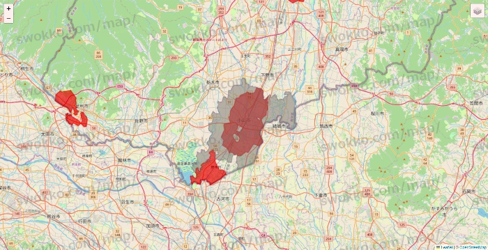 栃木県のBeisia（ベイシア）ネットスーパーのエリア地図
