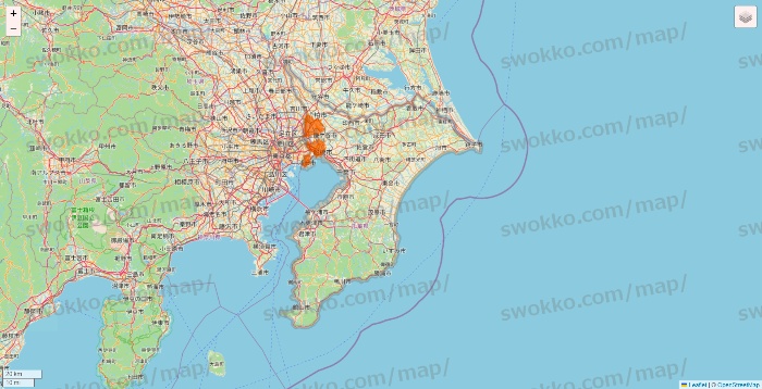 千葉県のダイエーネットスーパーのエリア地図