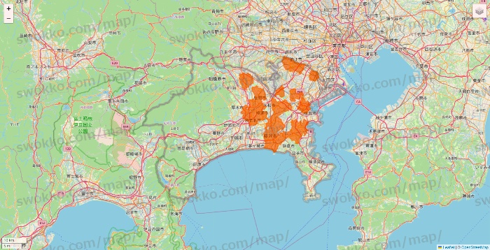 神奈川県のダイエーネットスーパーのエリア地図