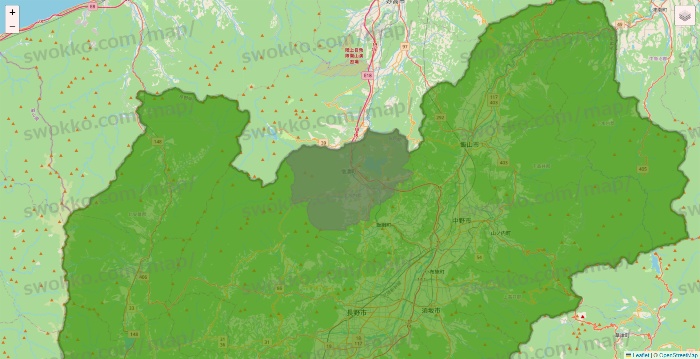 長野県のデリシアネットスーパーのエリア地図