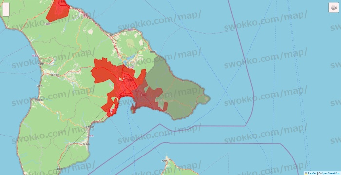 北海道の出前館のエリア地図