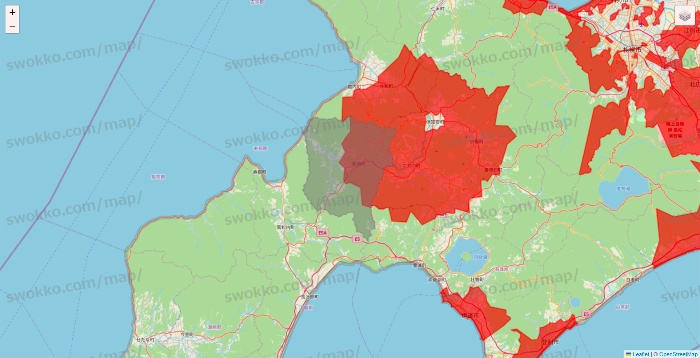 北海道の出前館のエリア地図