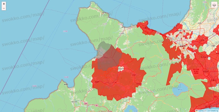 北海道の出前館のエリア地図