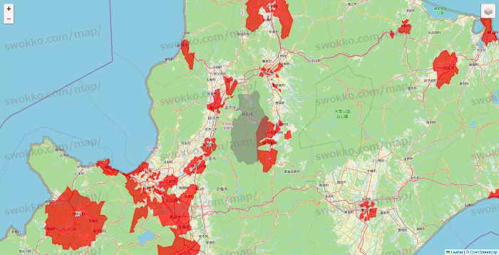 北海道の出前館のエリア地図