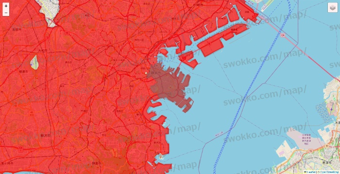 神奈川県の出前館のエリア地図