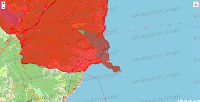 神奈川県の出前館のエリア地図